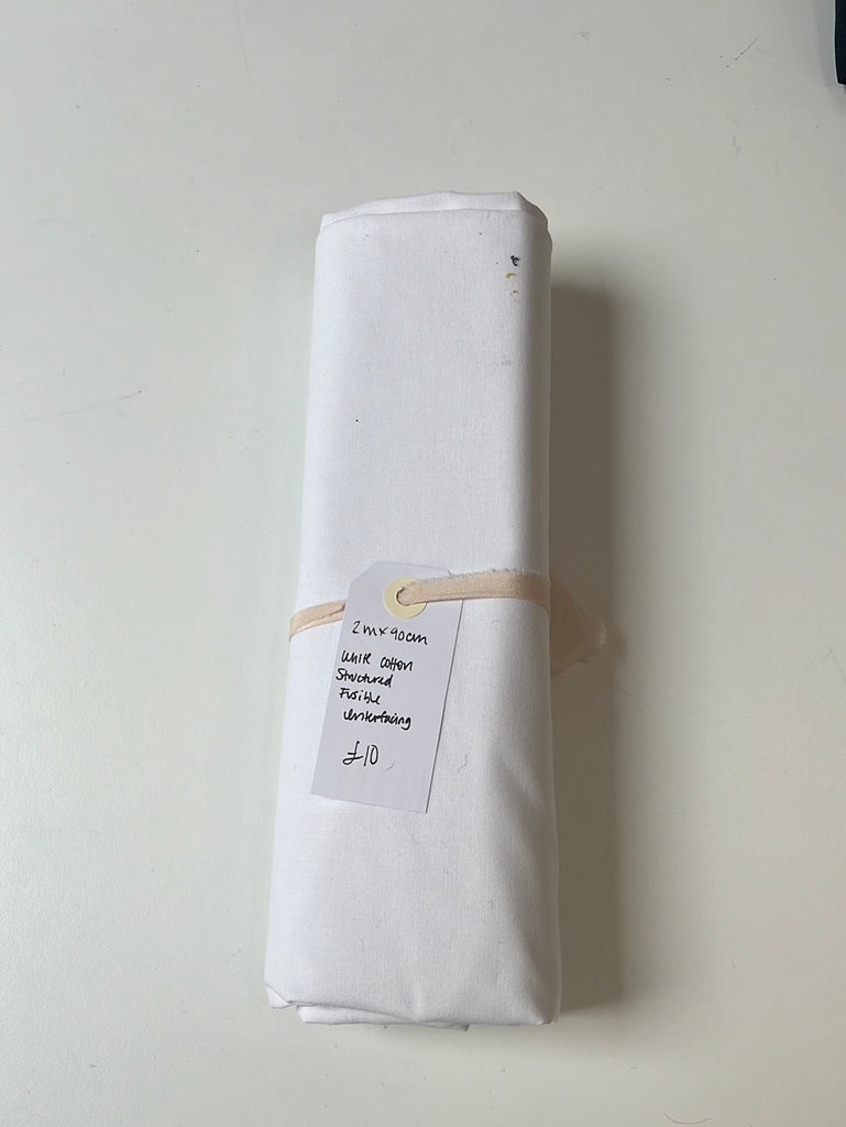 White Structured Cotton Fusible Interfacing Remnant