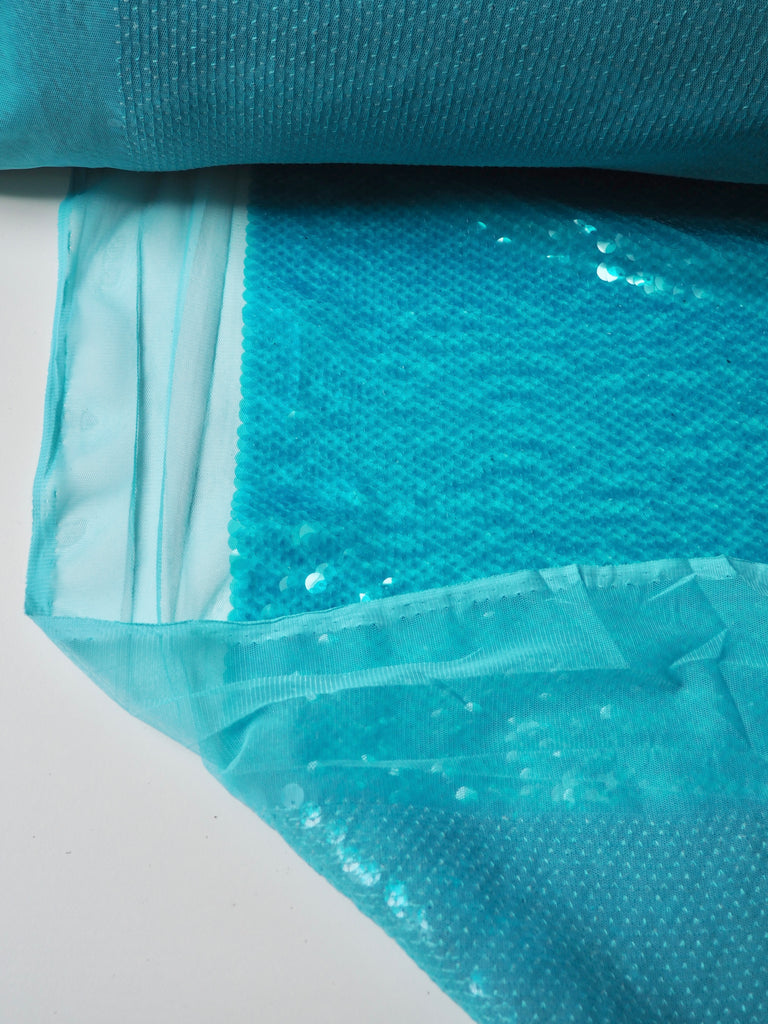 Aquamarine Translucent Sequin Tulle