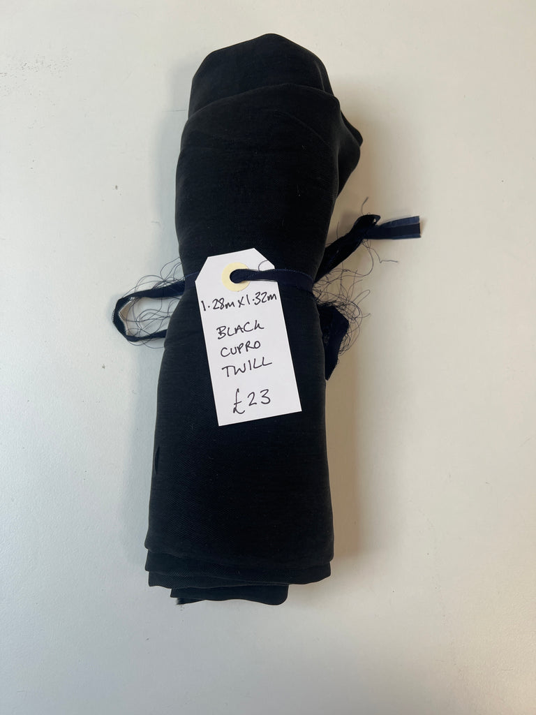 Black Cupro Twill Remnant
