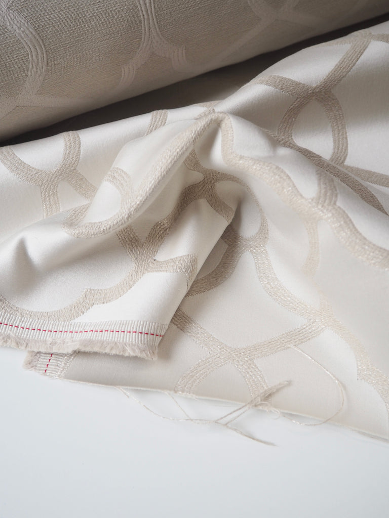 Lattice Satin Cream Jacquard