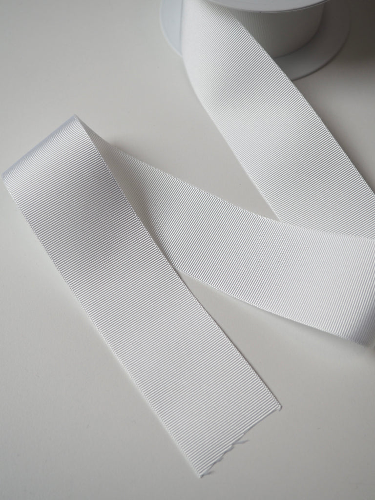 Berisfords White Grosgrain Ribbon 40mm