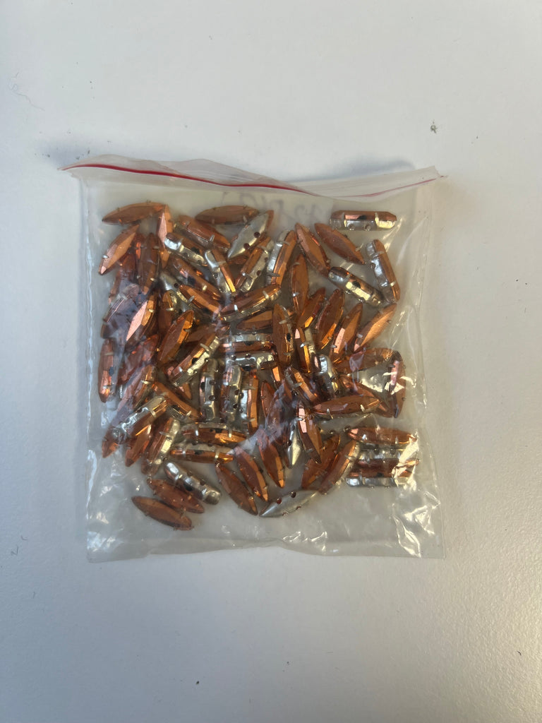 Rose Gold + Silver Gem Beads 19g