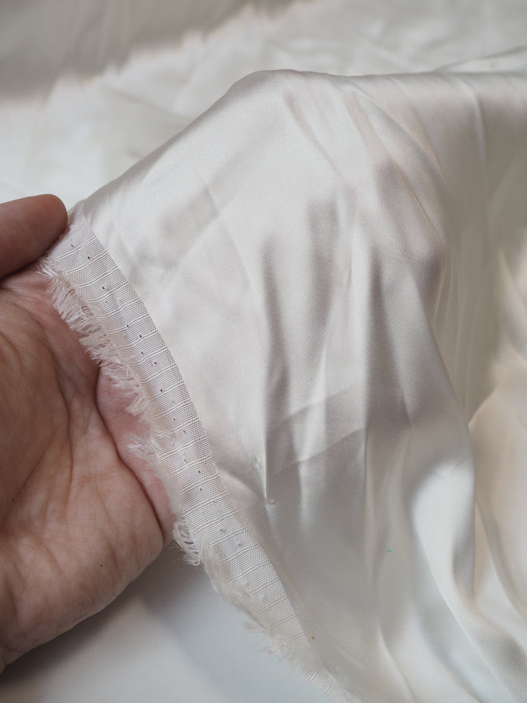 Off-White Viscose Satin