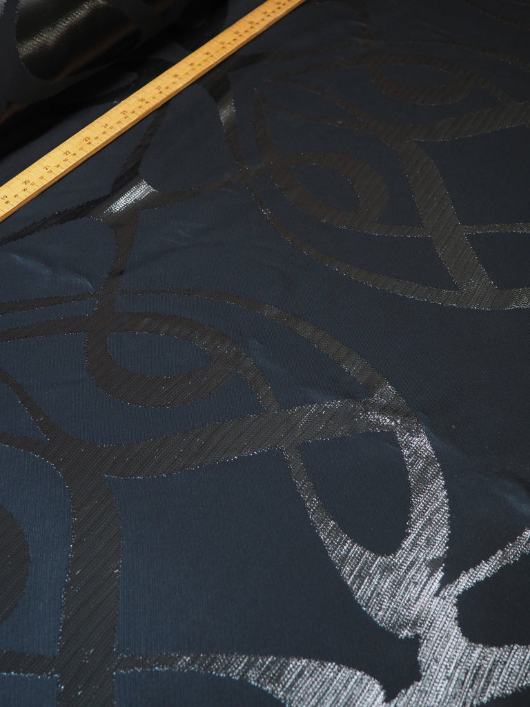 Midnight Swirl Metallic Jacquard