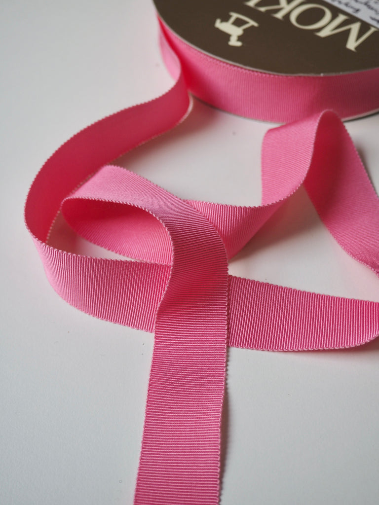 Mokubu Bright Pink Grosgrain Ribbon 25mm