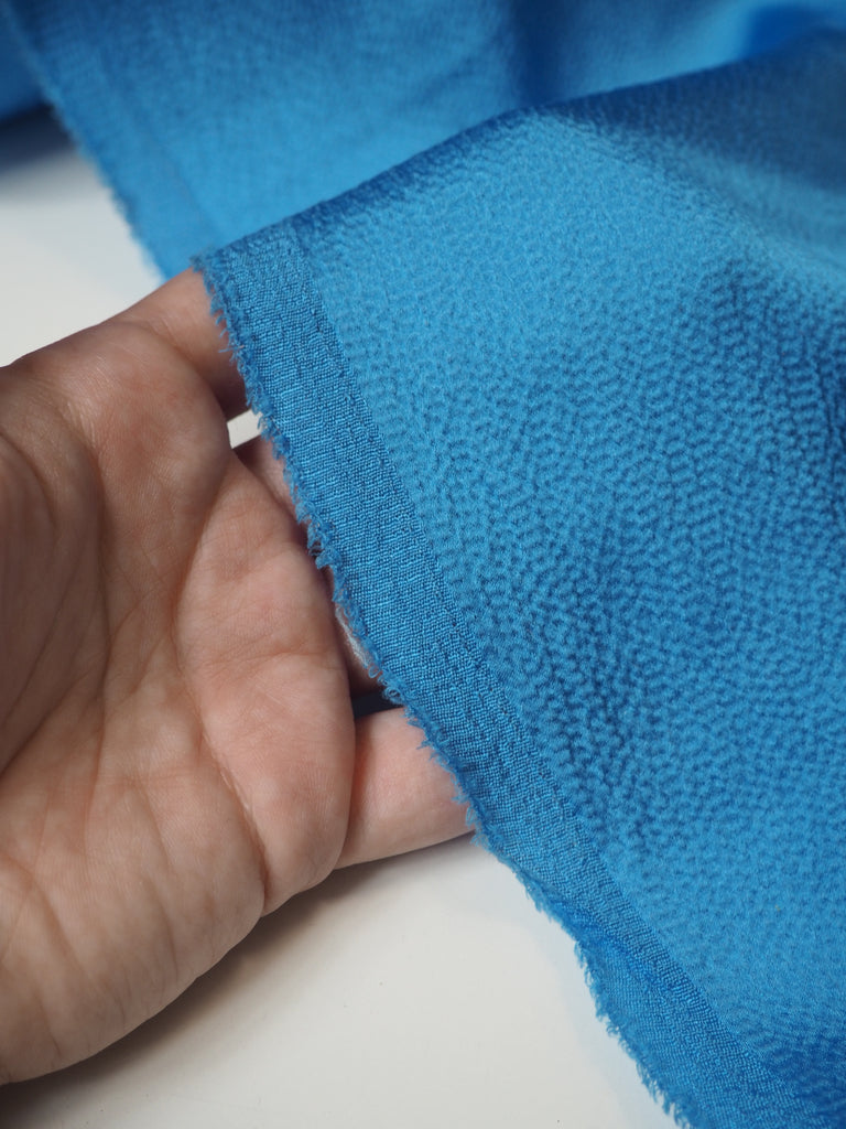 Azure Hammered Silk Satin