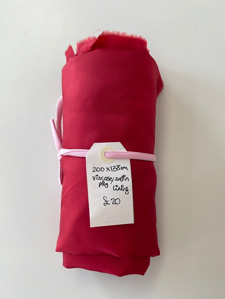 Red Viscose Satin Lining Remnant