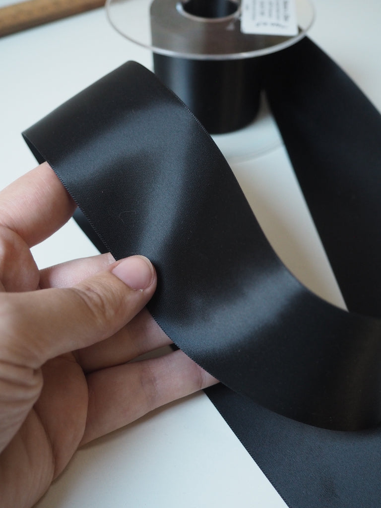 Black Double-Faced Satin Ribbon 50mm