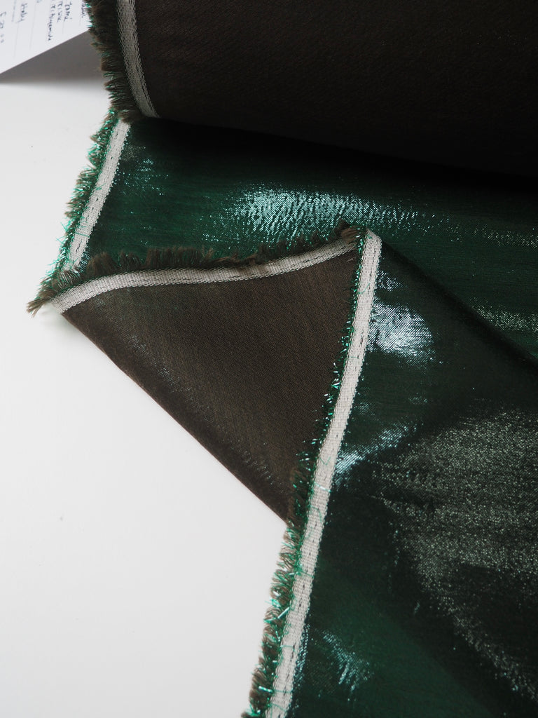 Emerald Metallic Wool/Silk Lamé