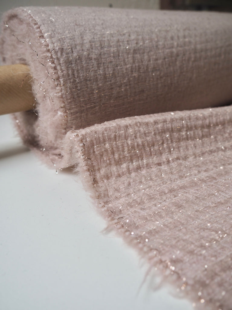Blush Metallic Wool/Silk Double Organza Coating