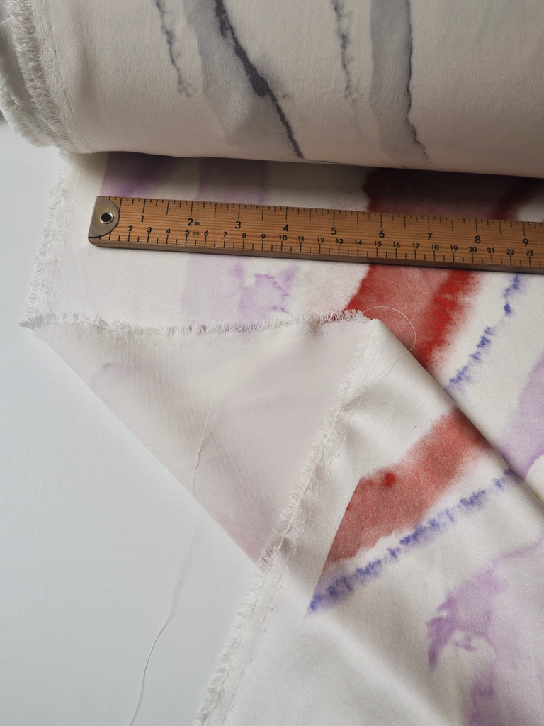 Rainbow Marbled Heavy Silk Satin