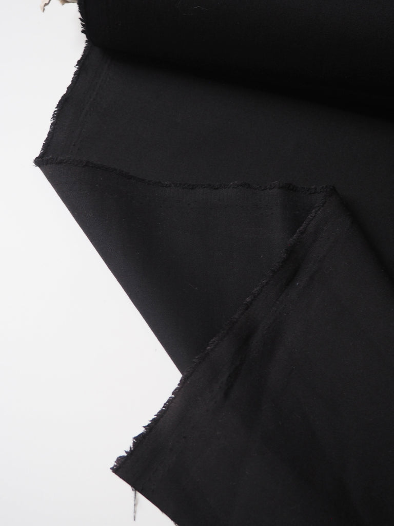 Black Wool Blend Twill