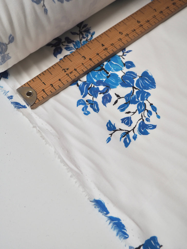 Blue Branch Floral Cotton Poplin