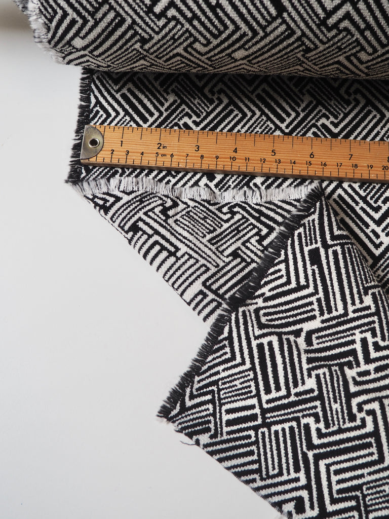 White + Black Abstract Stretch Jacquard