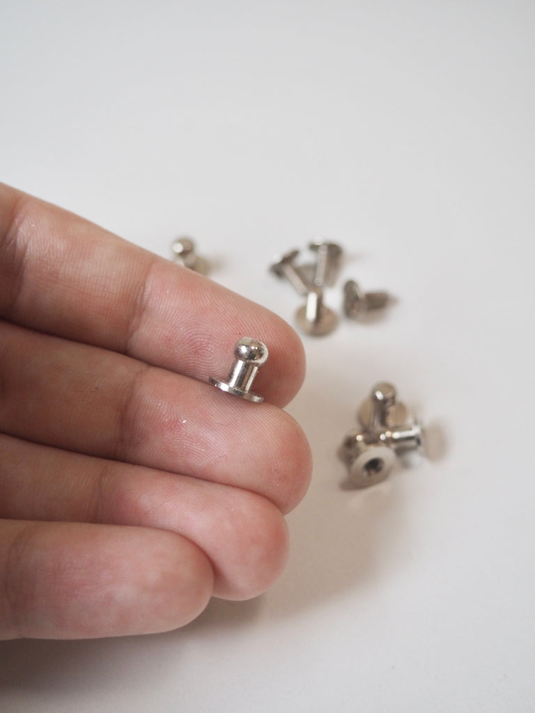 Silver Sam Browne Studs 8mm