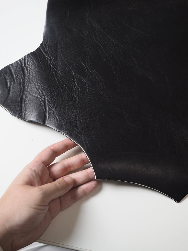 Black Foam-Bonded Cowhide 4mm