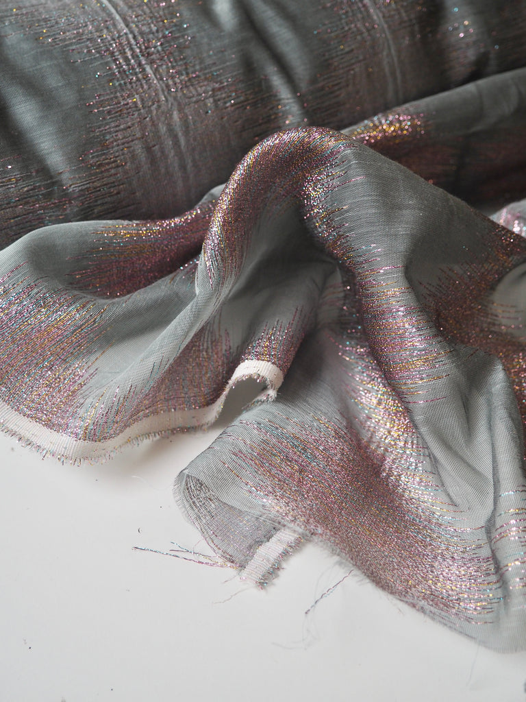 Pastel Rainbow Diamond Metallic Organza