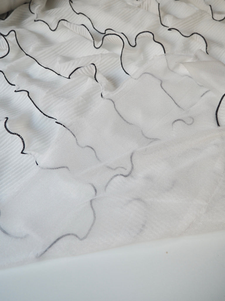 Monochrome Tiered Ruffle Plissé