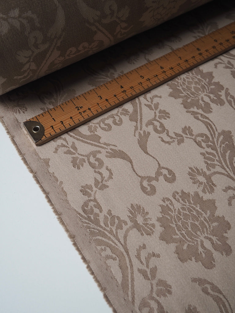 Tan Damask Wool + Cotton Jacquard