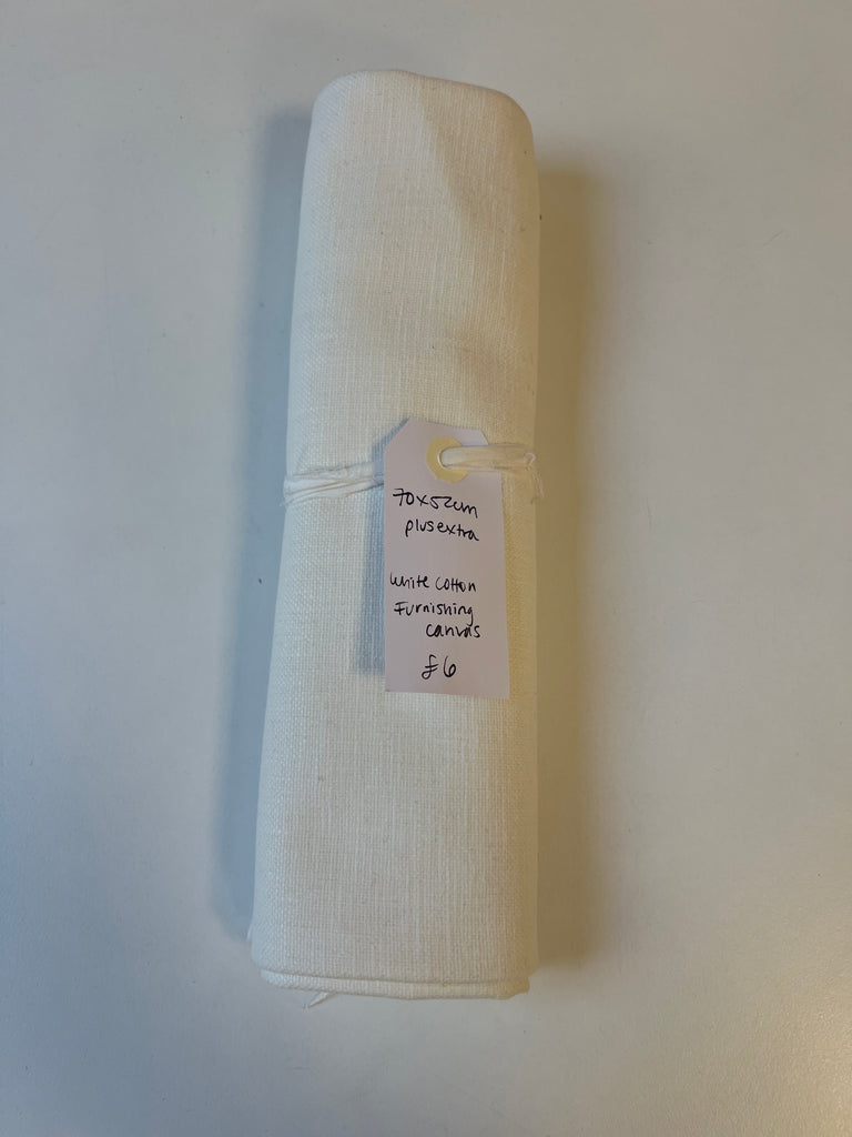 White Cotton Furnishing Canvas Remnant