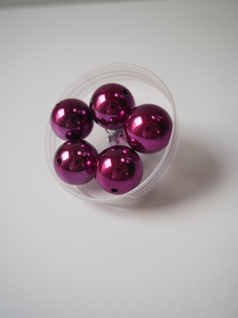 Metallic Pink Beads 20mm