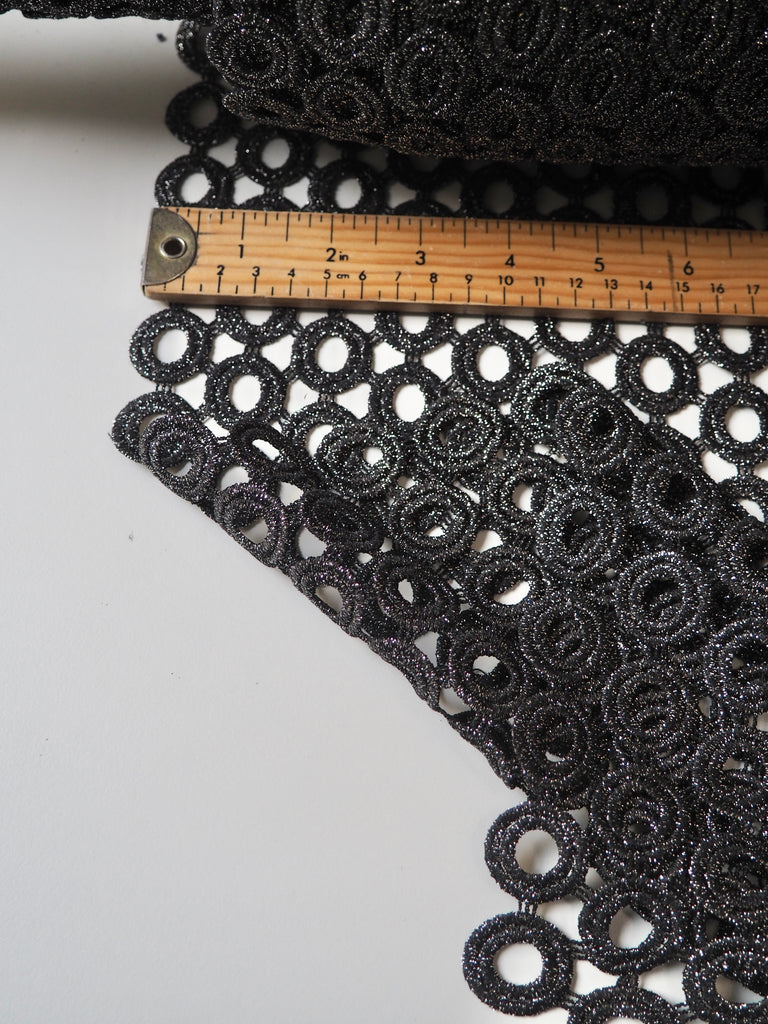 Gunmetal Circle Guipure Lace