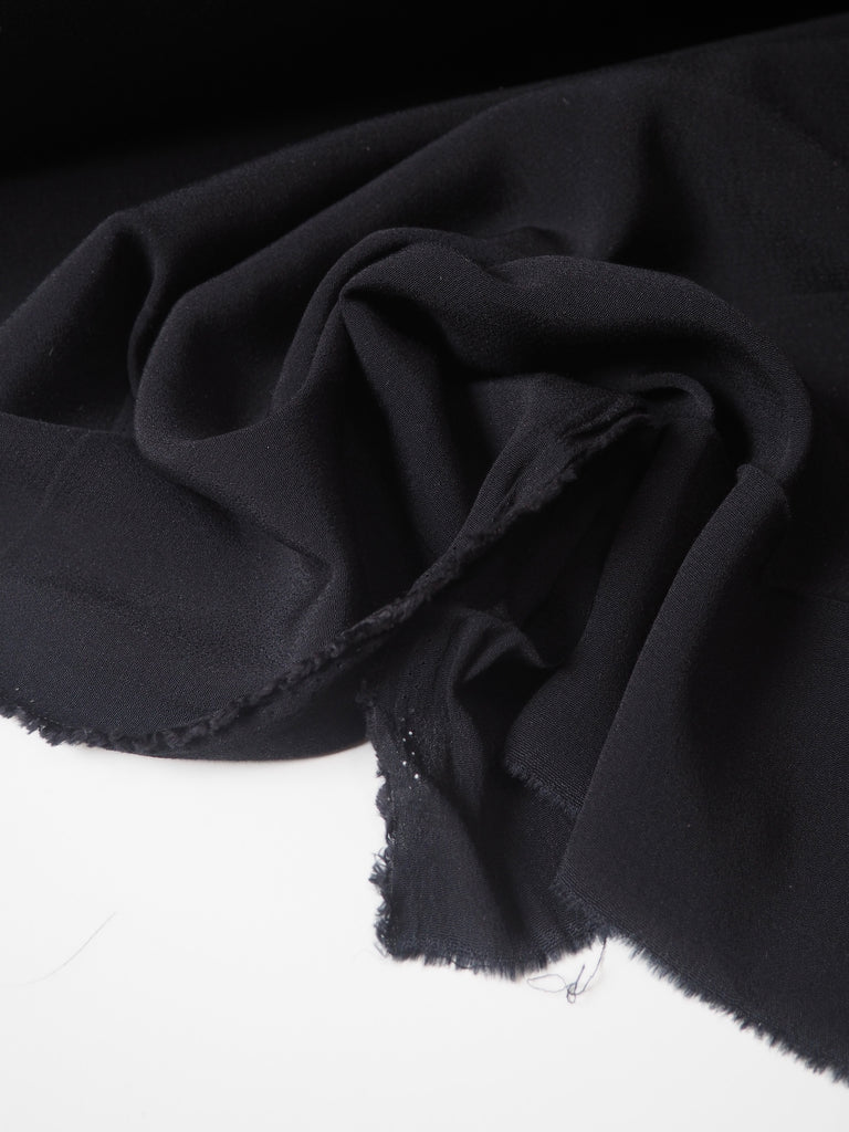 Black Lightweight Viscose Crepe