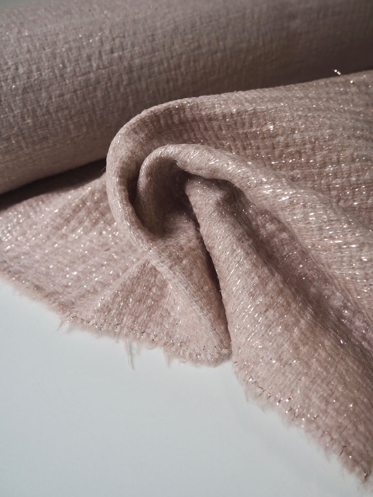 Blush Metallic Wool/Silk Double Organza Coating