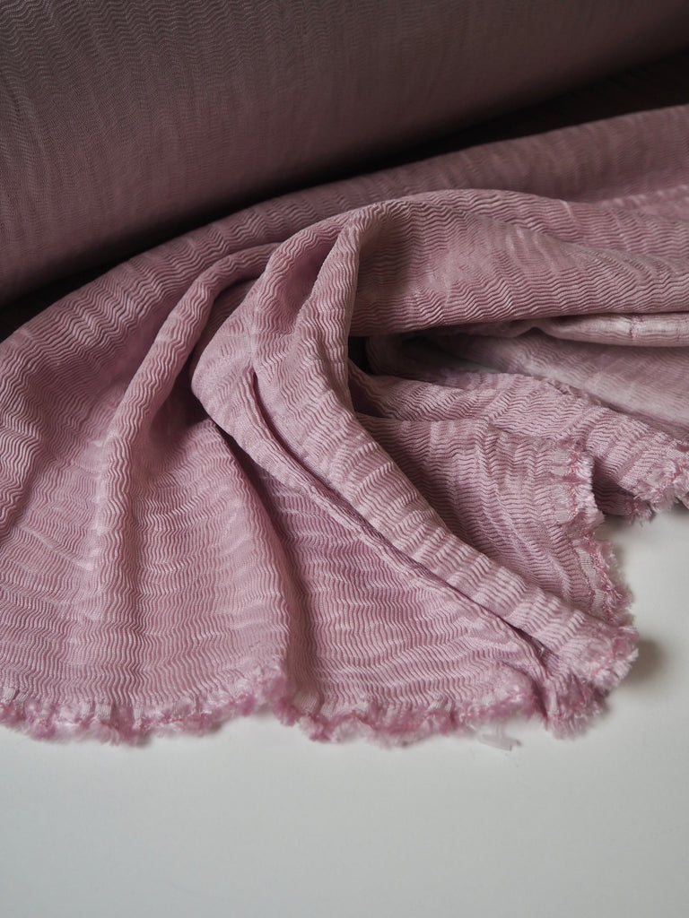 Light Pink Plissé Cupro Cloqué
