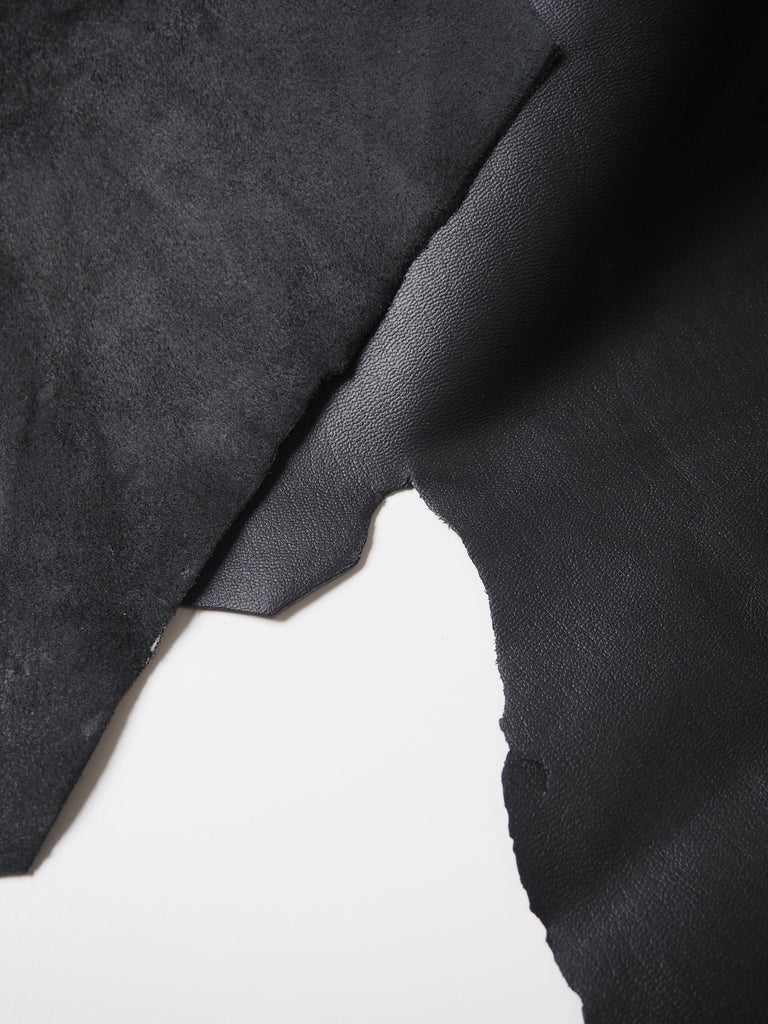 Black Smooth Structured Cowhide