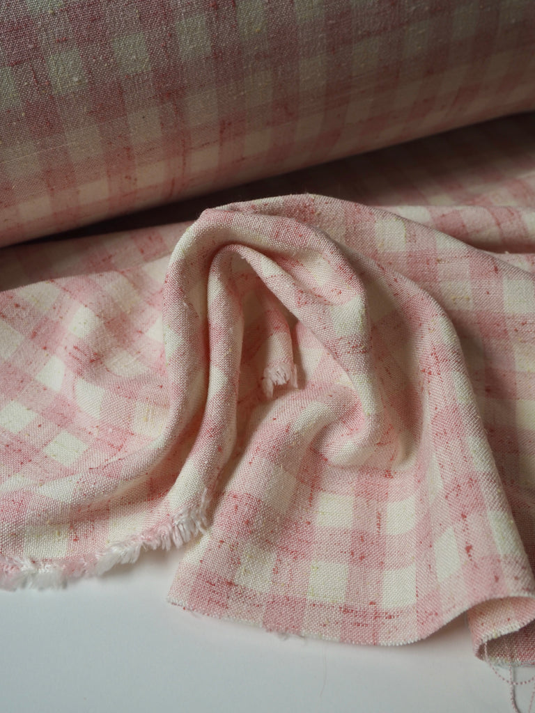 Pink Check Cotton Blend
