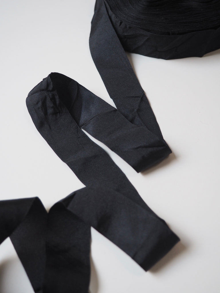 Black Silk Grosgrain Ribbon 25mm