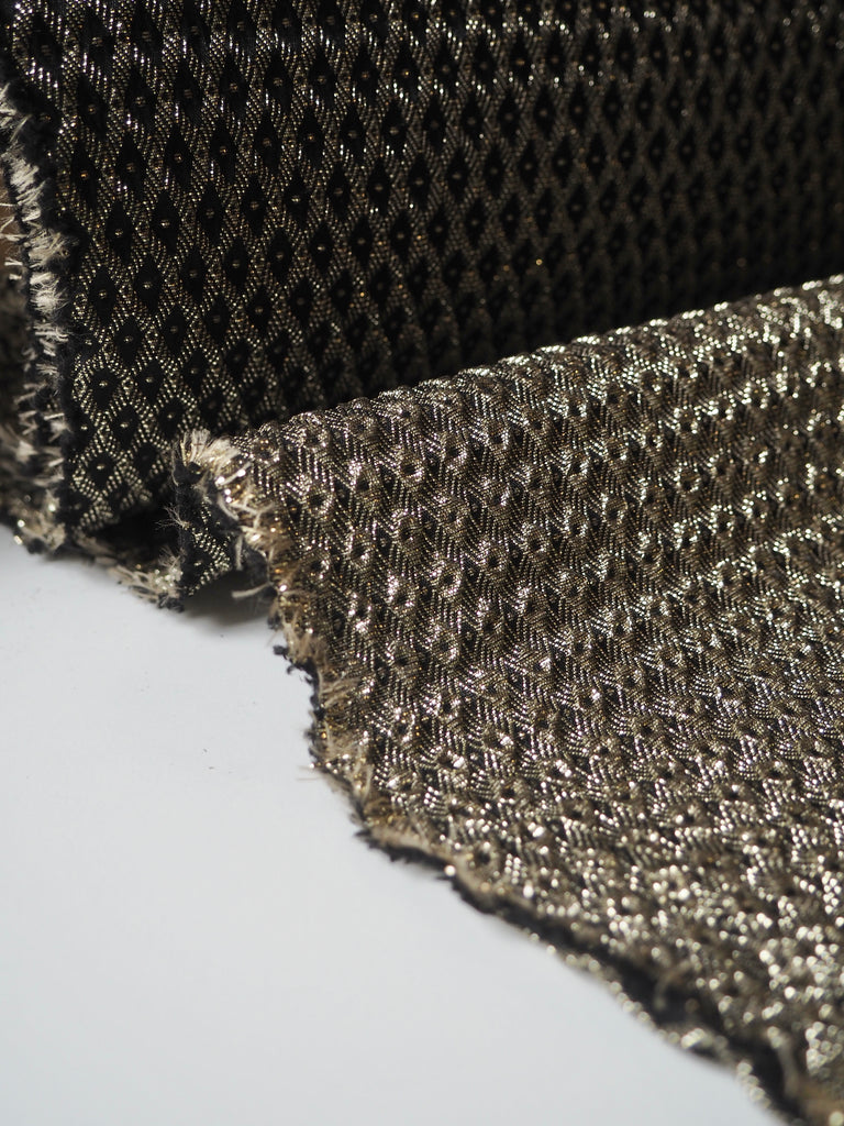 Gold Metallic Dot Cloqué