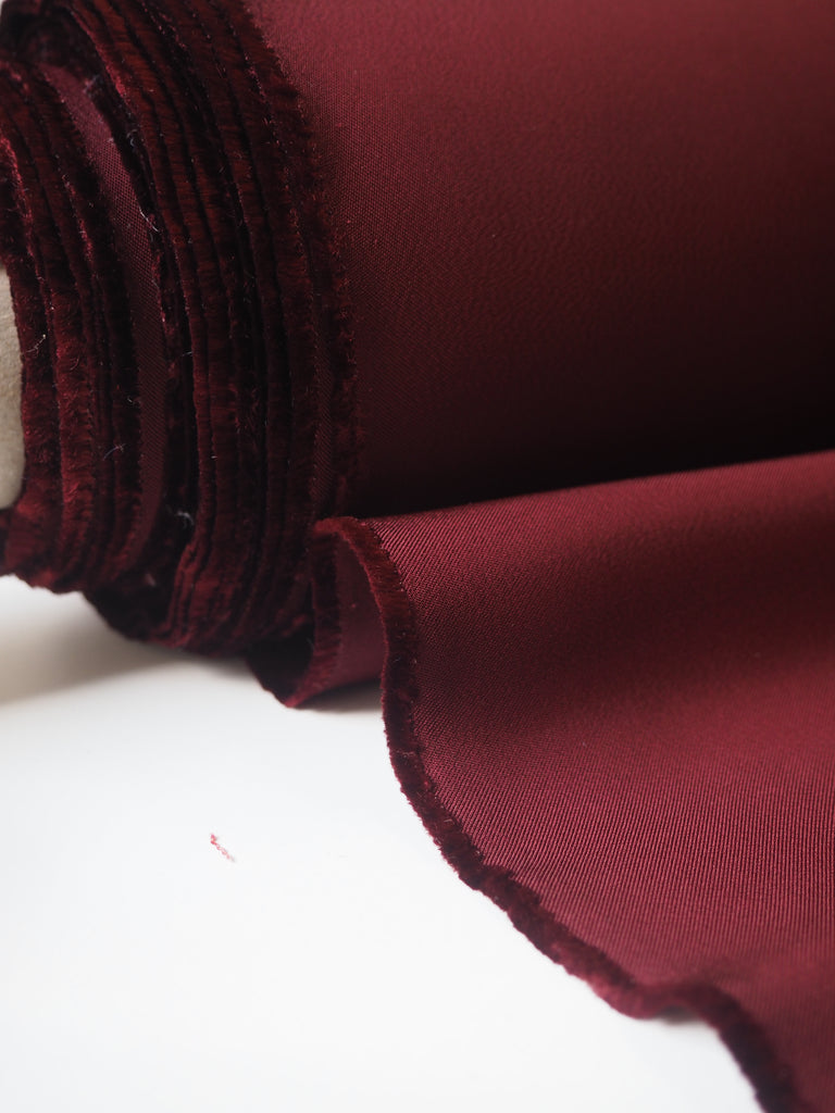 Burgundy Viscose/Acetate Twill