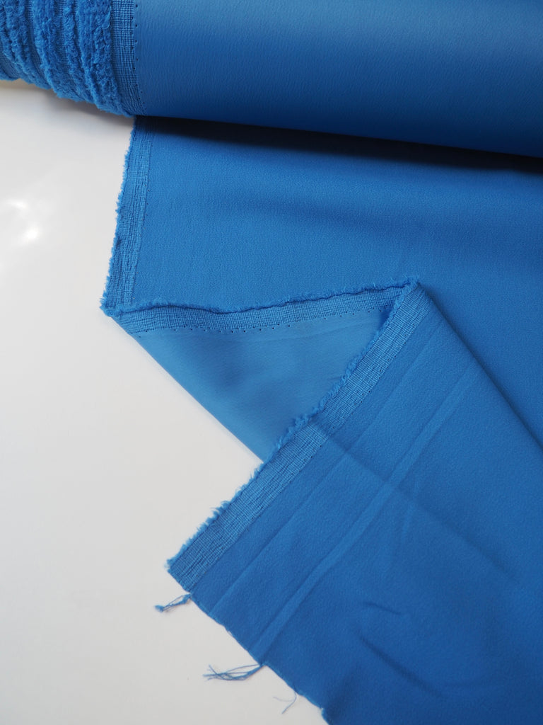 Cobalt Viscose/Acetate Crepe-Backed Satin