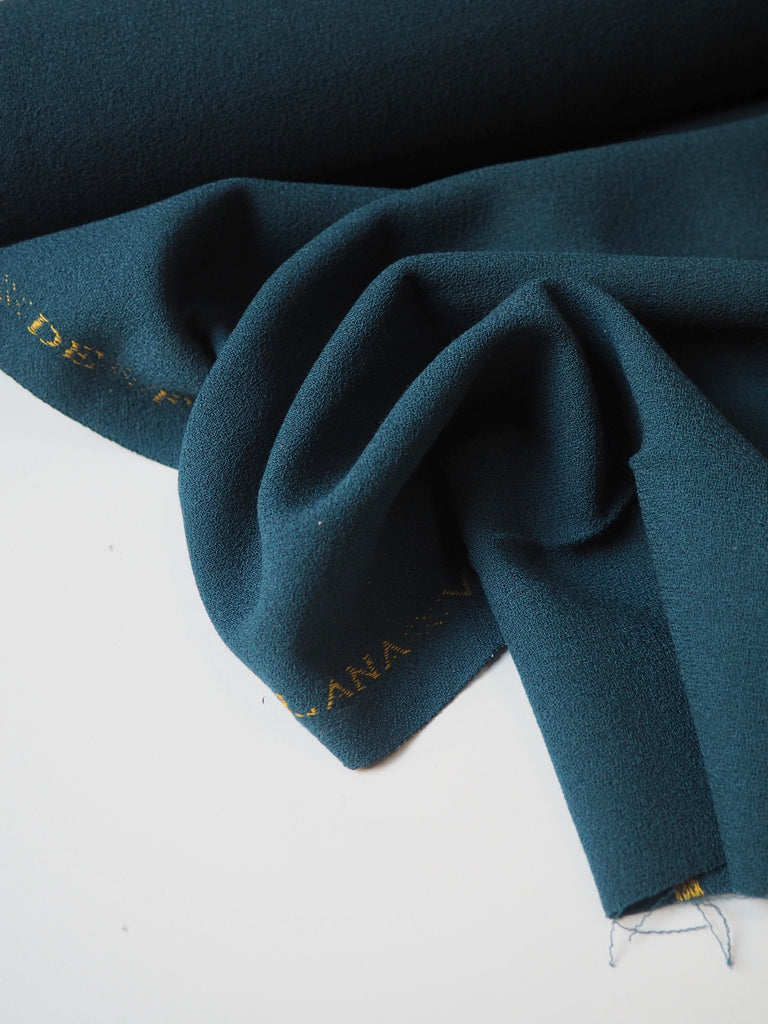 Deep Teal Wool Crepe