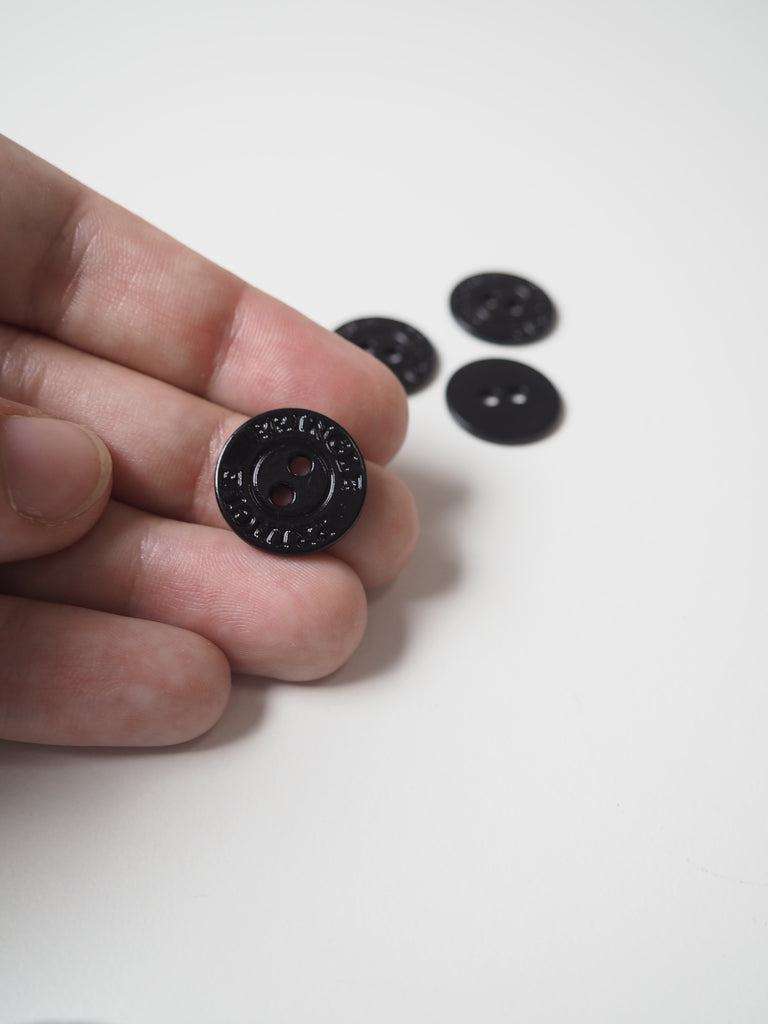 Black Metal Branded Button 18mm