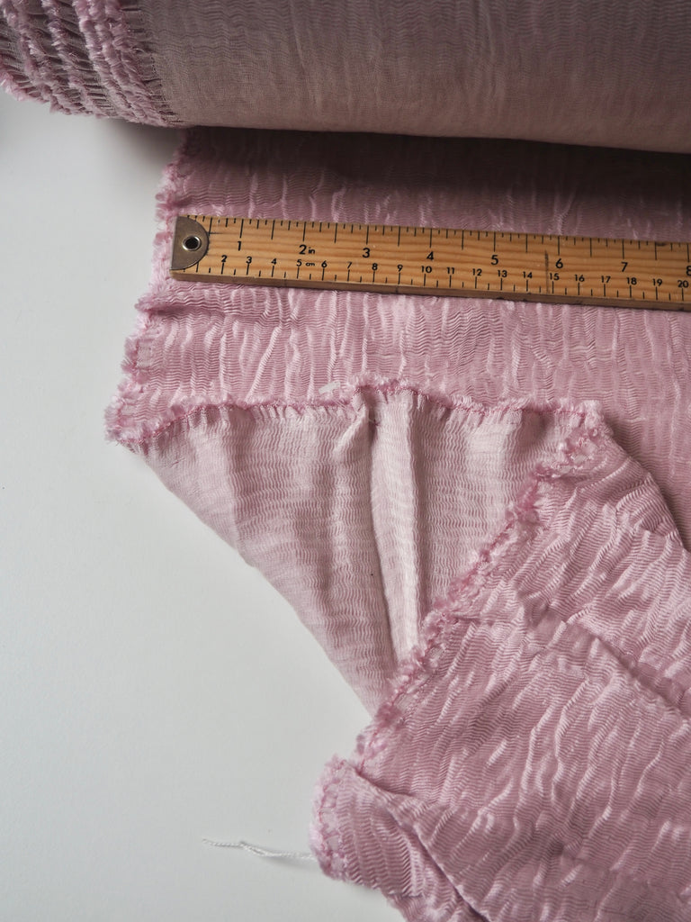 Light Pink Plissé Cupro Cloqué