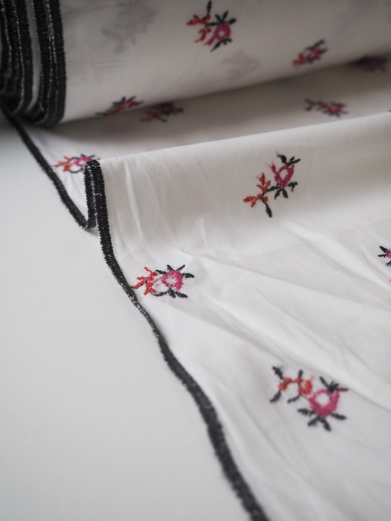 Ditsy Bloom Embroidered Cotton Poplin