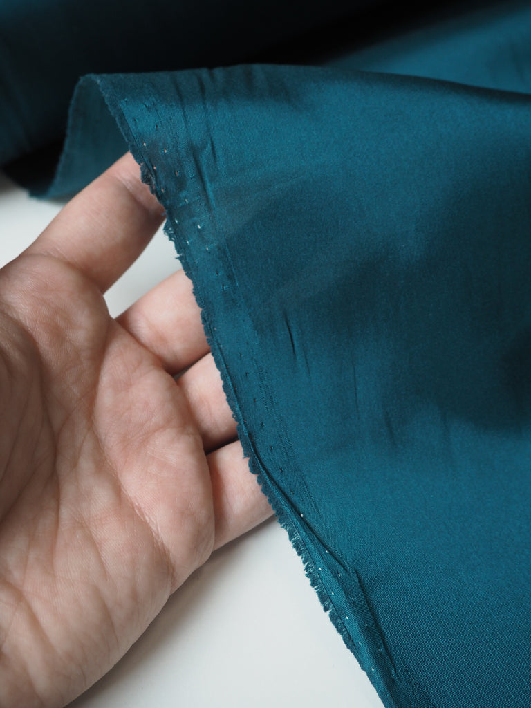 Teal Stretch Acetate Satin Lining