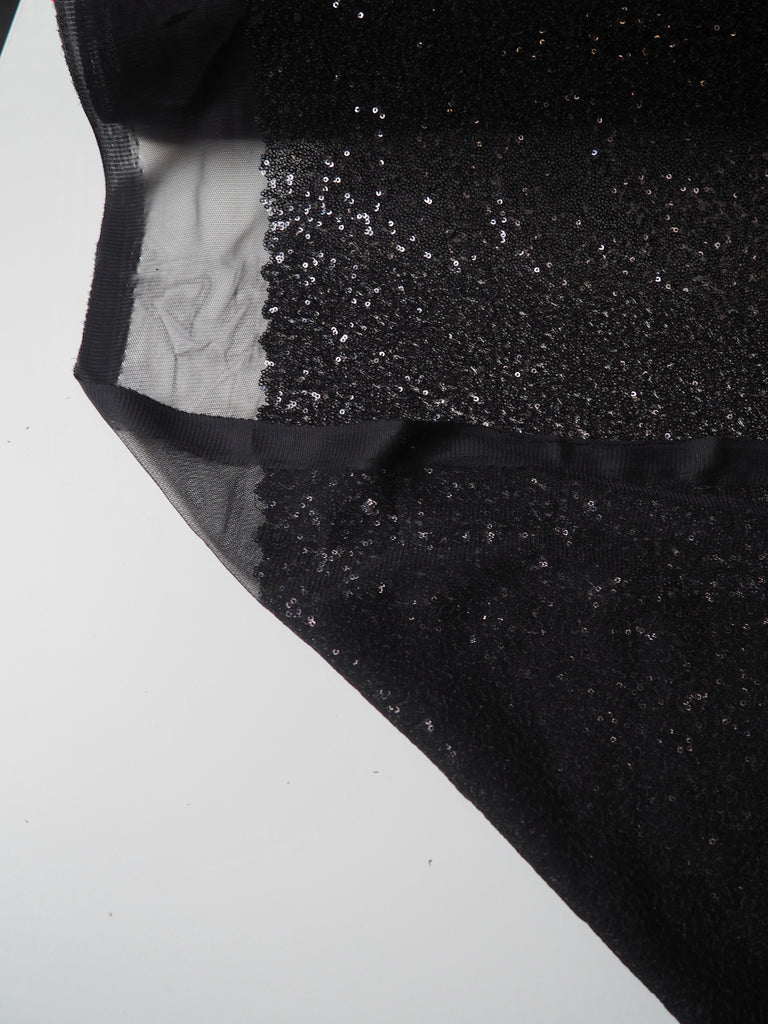 Black Micro Sequin Tulle