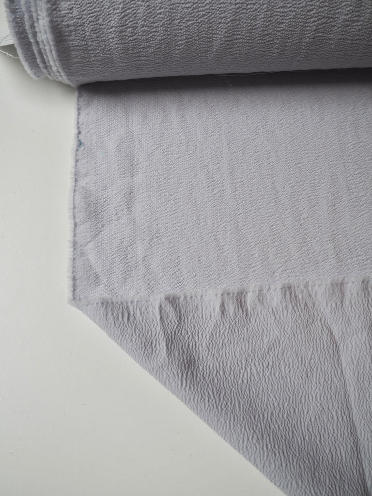 Pale Blue Stretch Wool Crinkle Crepe