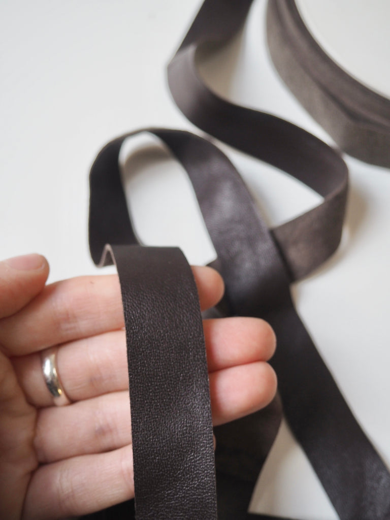 Dark Brown Leather Tape 20mm
