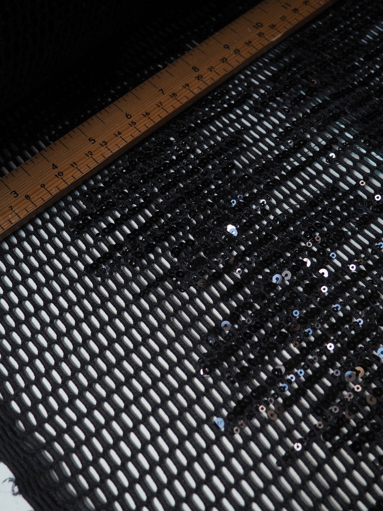Black Sequin Honeycomb Mesh