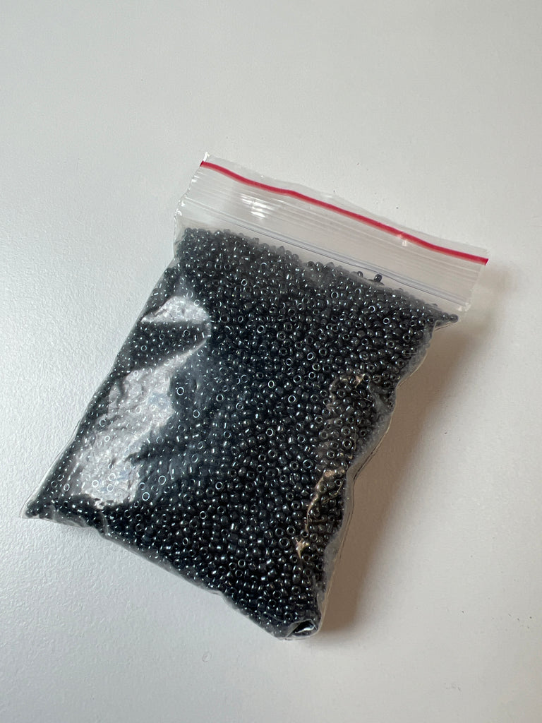 Metallic Grey Seed Beads 114g