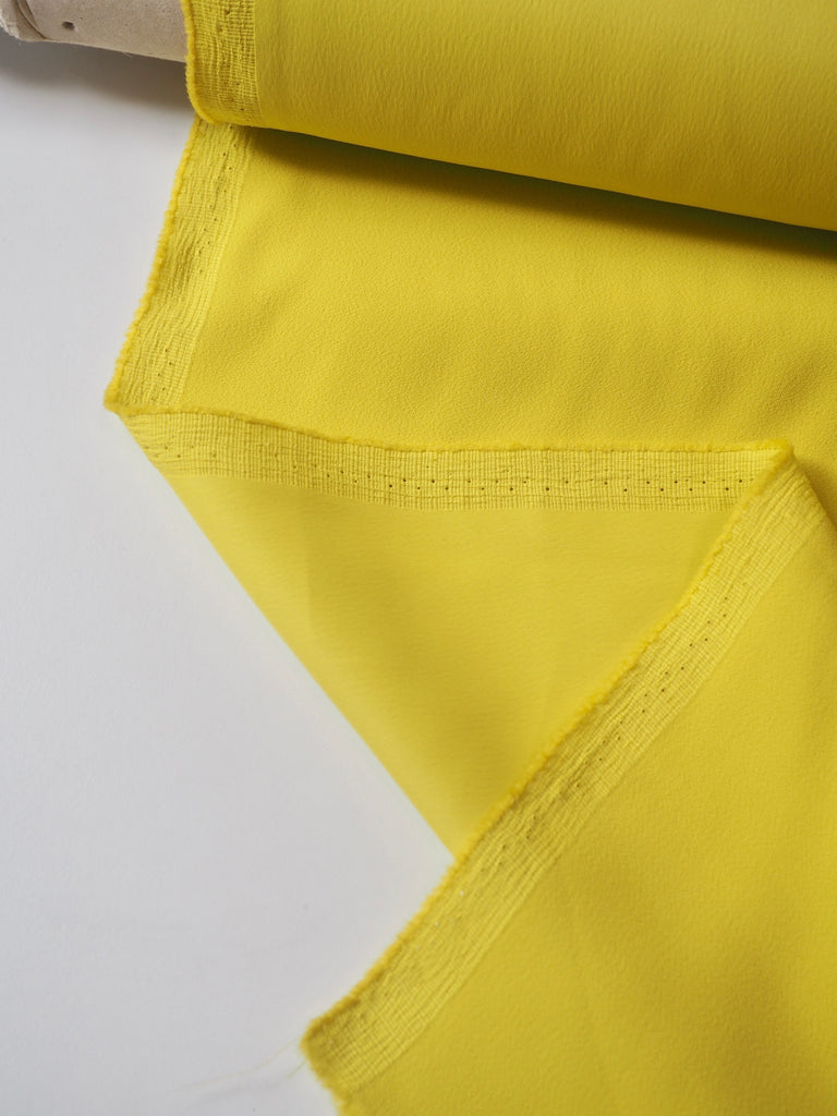 Canary Yellow Stretch Viscose/Acetate Crepe-Backed Satin