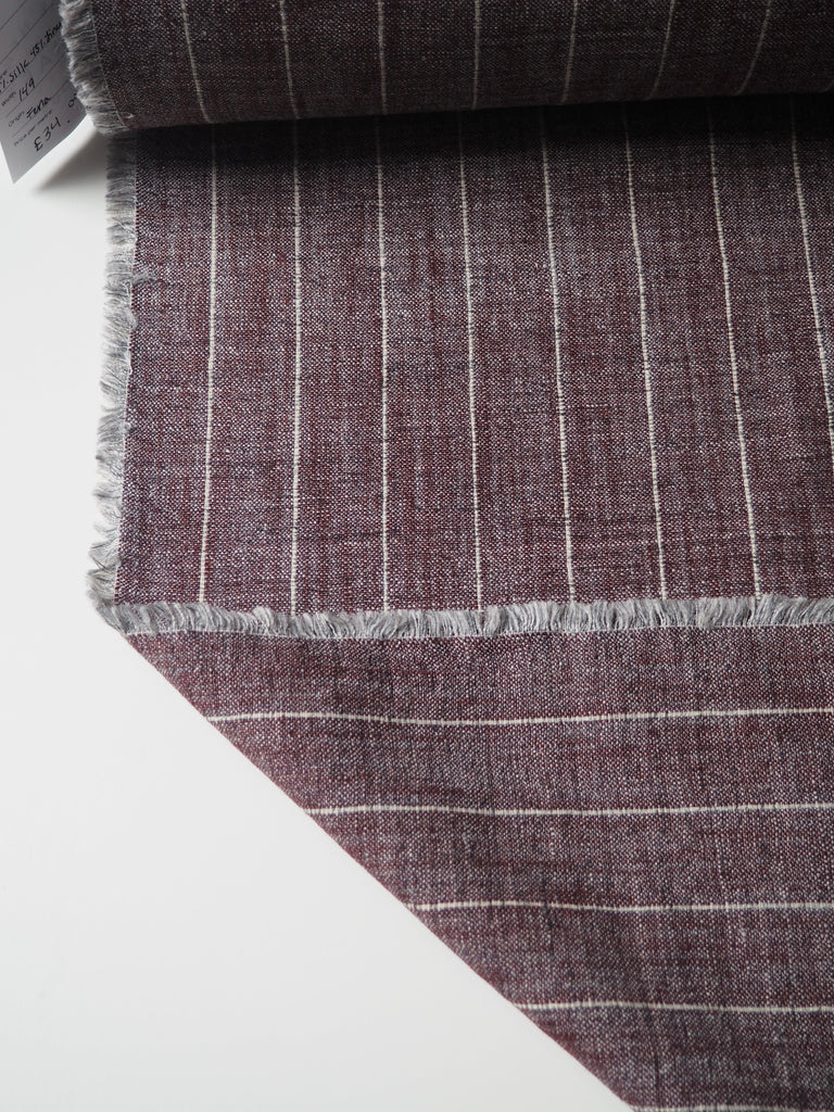 Maroon Stripe Silk/Linen