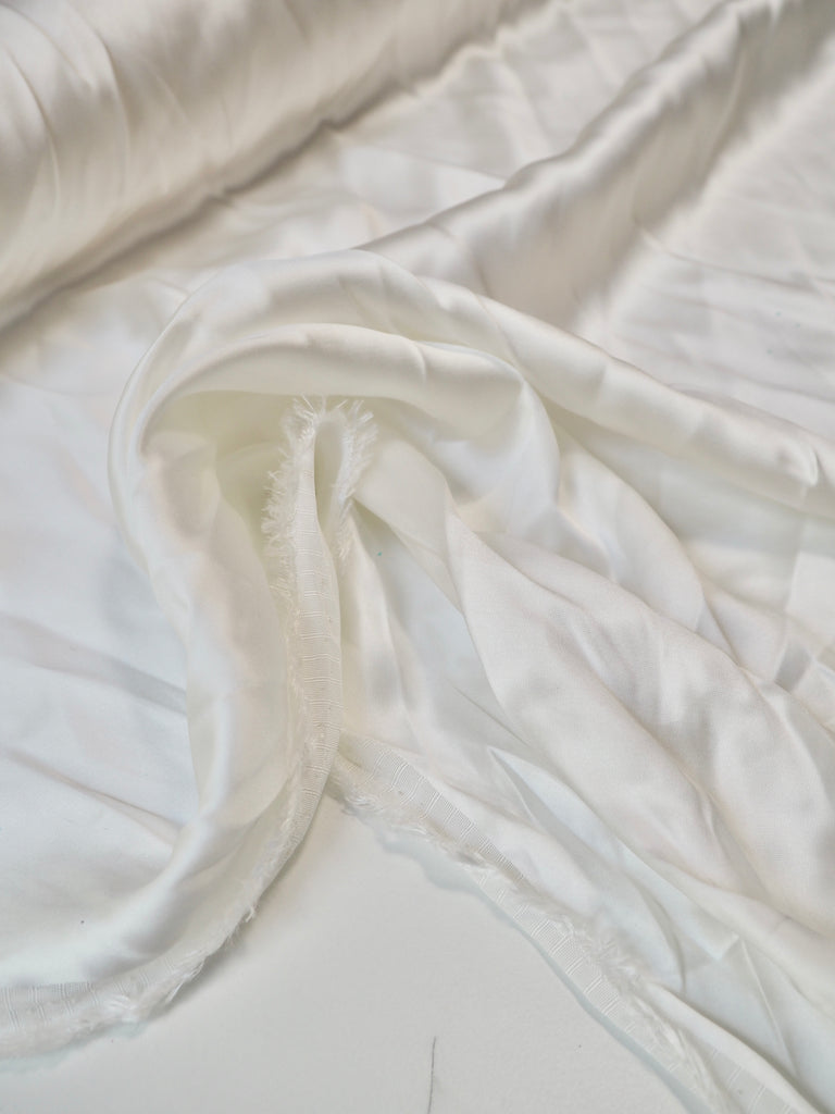 Off-White Viscose Satin