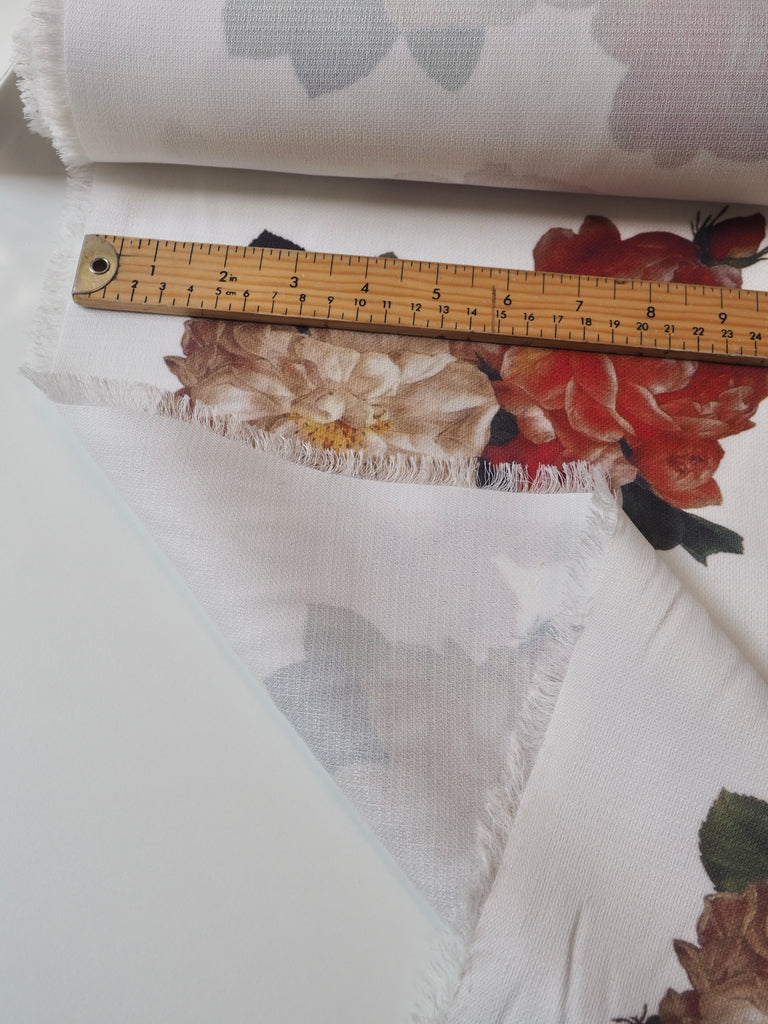 White Floral Crepe