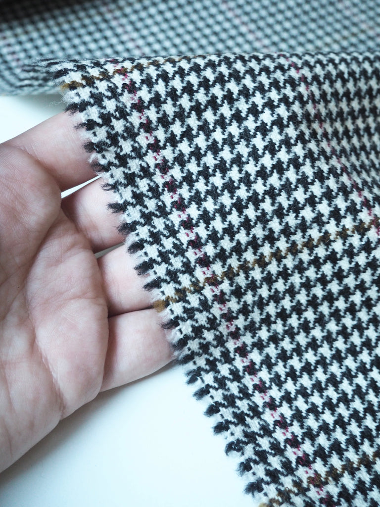 Black Multi Check Houndstooth Wool